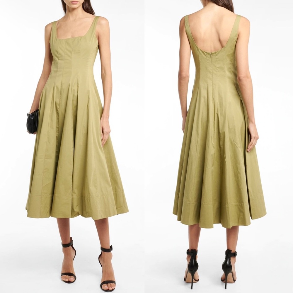 🌺🎉HP🎉🌺 NWT Staud Wells Midi Dress Khaki